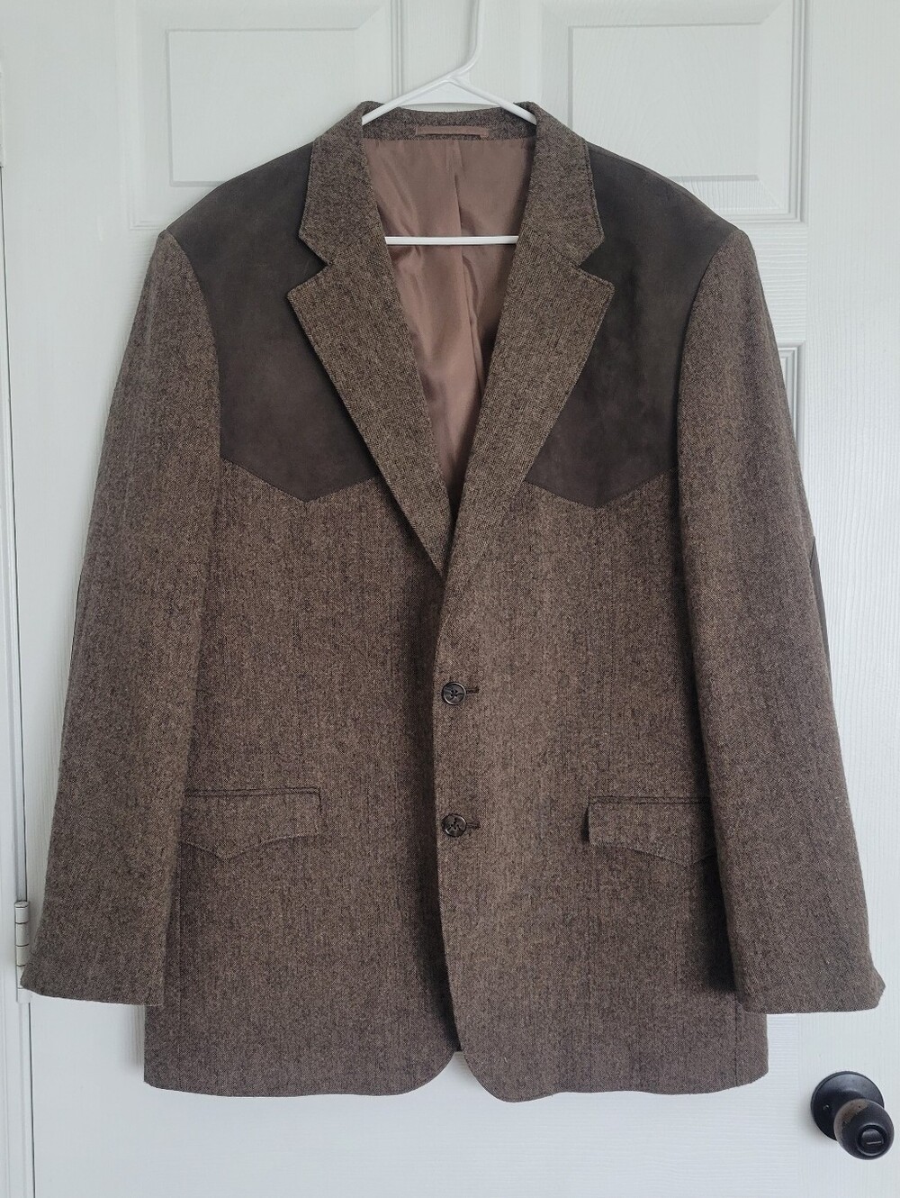 Red Sky Western Mens Wool Blend Blazer With Faux Suede Accents Cowboy